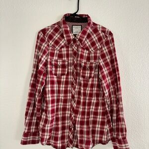 Old Navy Red and White Plaid Shirt